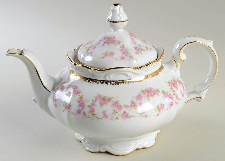 Original Bridal Rose Teapot & Lid by Schumann - Bavaria-1