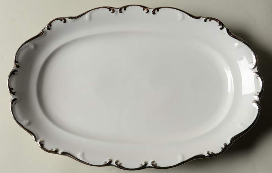 Platinum Elegance 12" Oval Serving Platter by Schumann - Bavaria-1