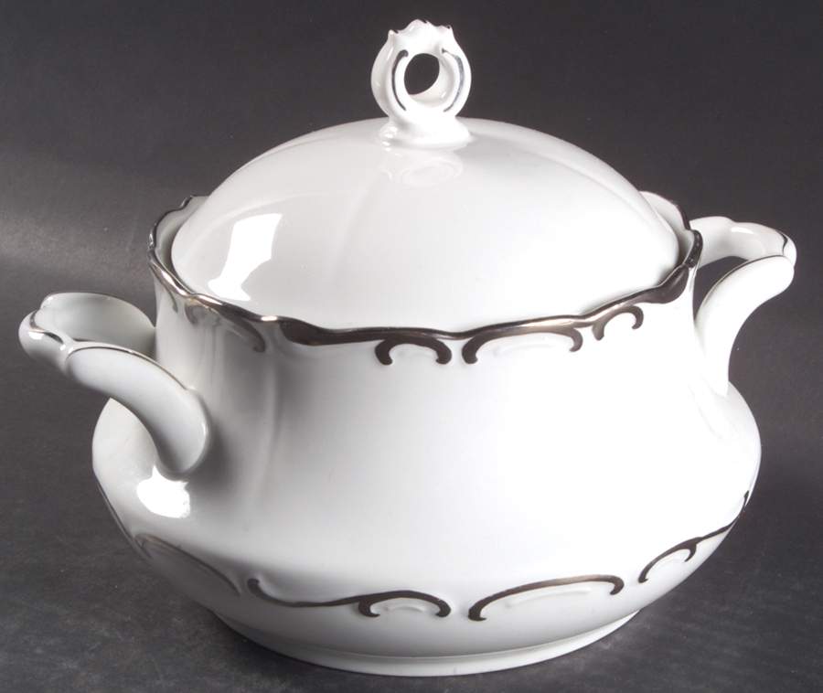 Platinum Elegance Round Covered Vegetable by Schumann - Bavaria-1