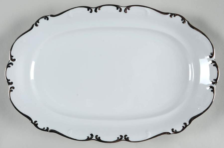 Platinum Elegance 15" Oval Serving Platter by Schumann - Bavaria-1