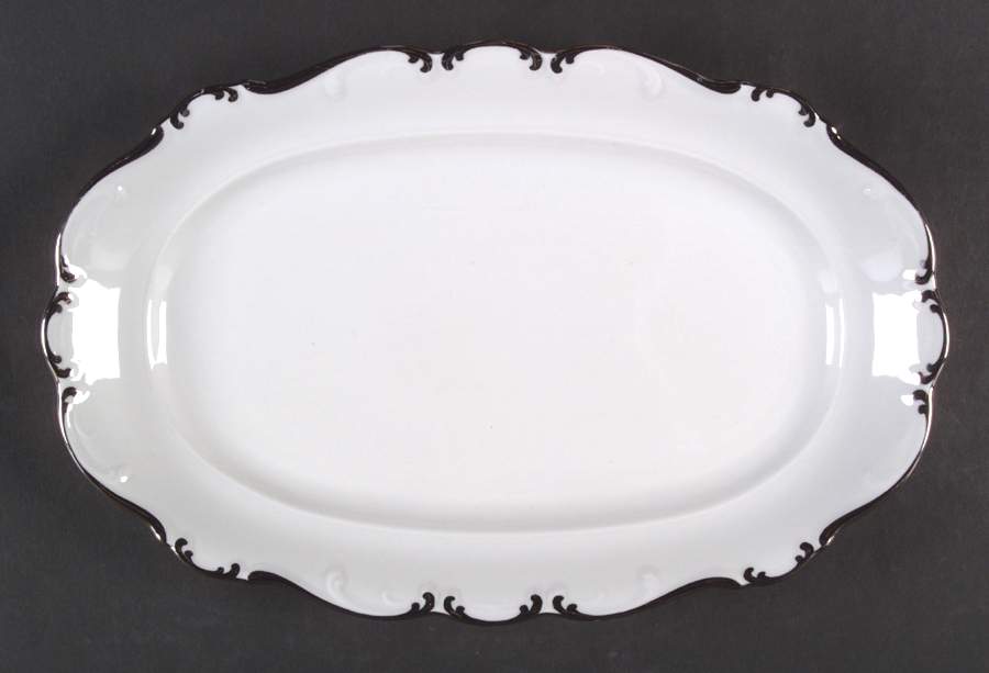 Platinum Elegance 14" Oval Serving Platter by Schumann - Bavaria-1