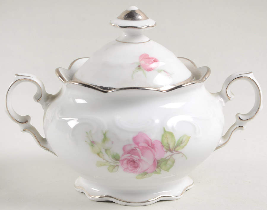 Platinum Radiance Sugar Bowl & Lid by Schumann - Bavaria-1