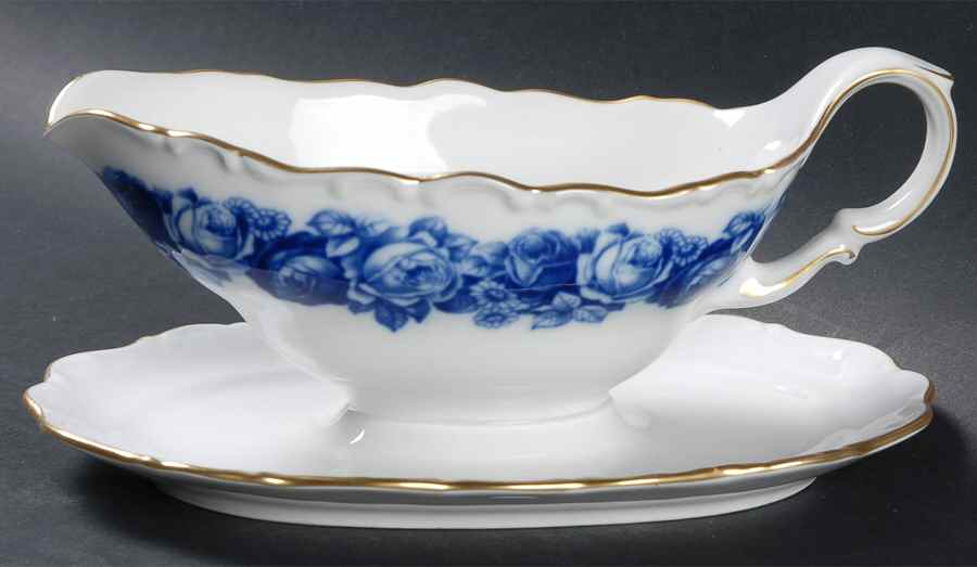 Renaissance Gravy Boat with Attached Underplate by Schumann - Bavaria-1