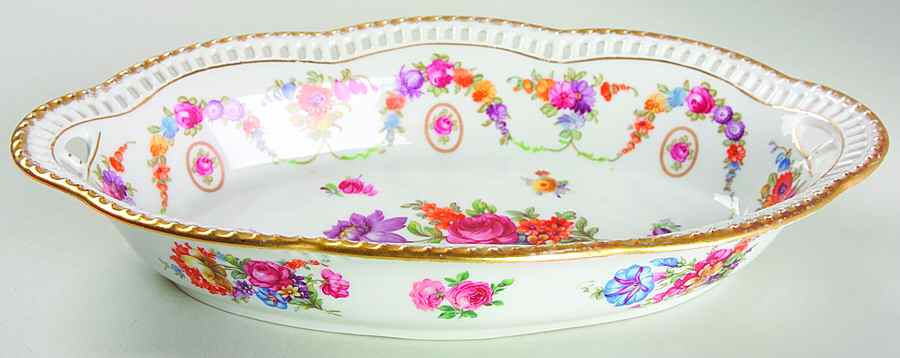 Dresdener Art 10" Oval Vegetable Bowl by Schumann - Bavaria-1