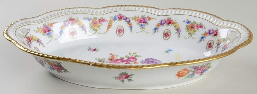 Dresdener Art 12" Oval Vegetable Bowl by Schumann - Bavaria-1