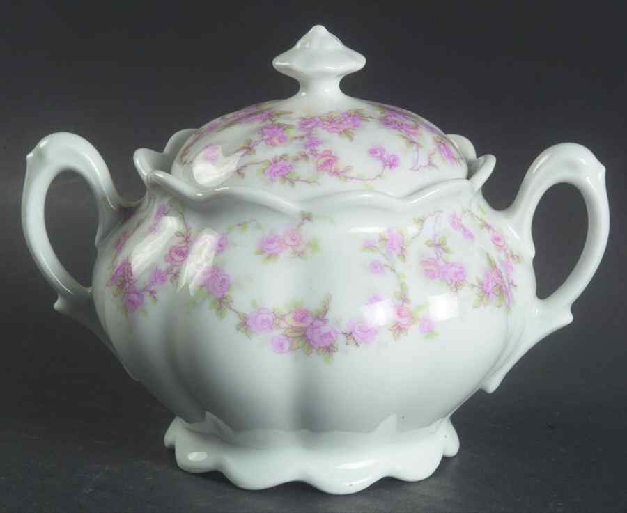 Rose Arbor Sugar Bowl & Lid by Schumann - Bavaria-1