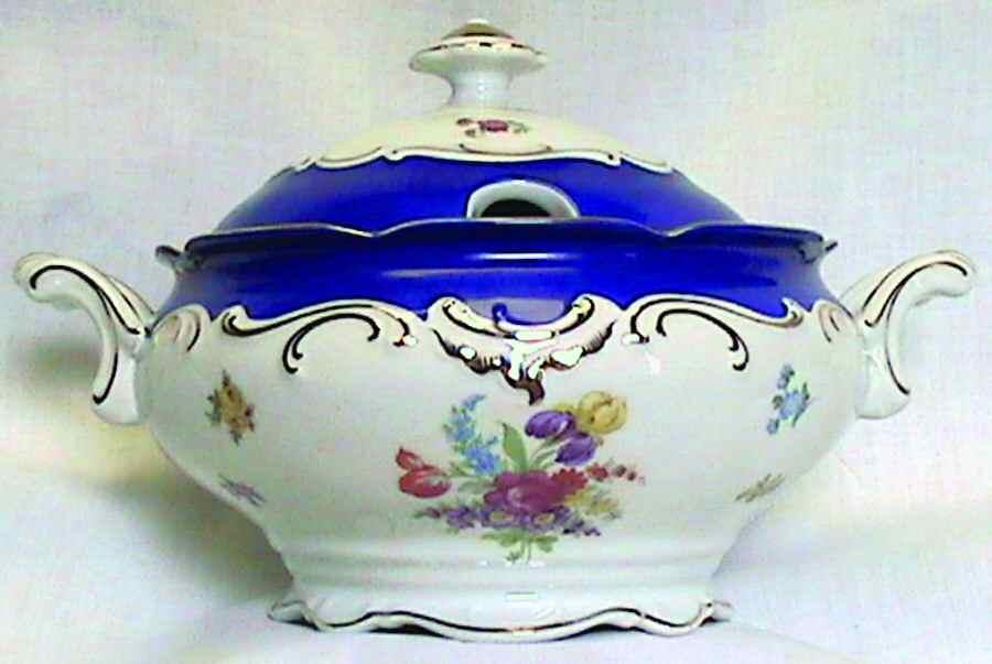 Royal Blue Tureen &  Lid by Schumann - Bavaria-1