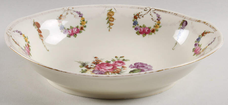 San Luis Rey (Ivory Background) 10" Oval Vegetable Bowl by Schumann - Bavaria-1