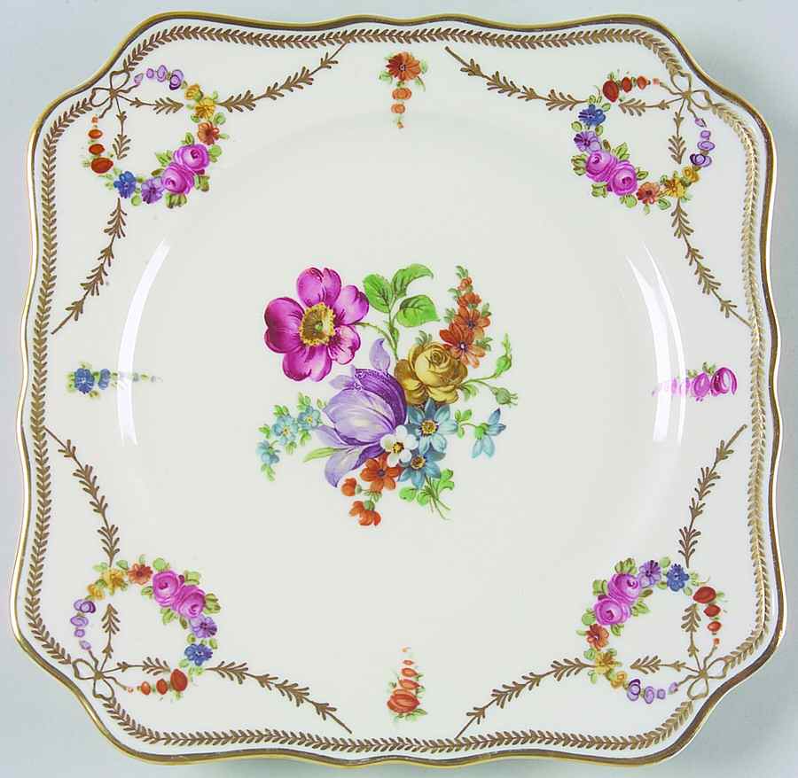 San Luis Rey (Ivory Background) Square Salad Plate by Schumann - Bavaria-1