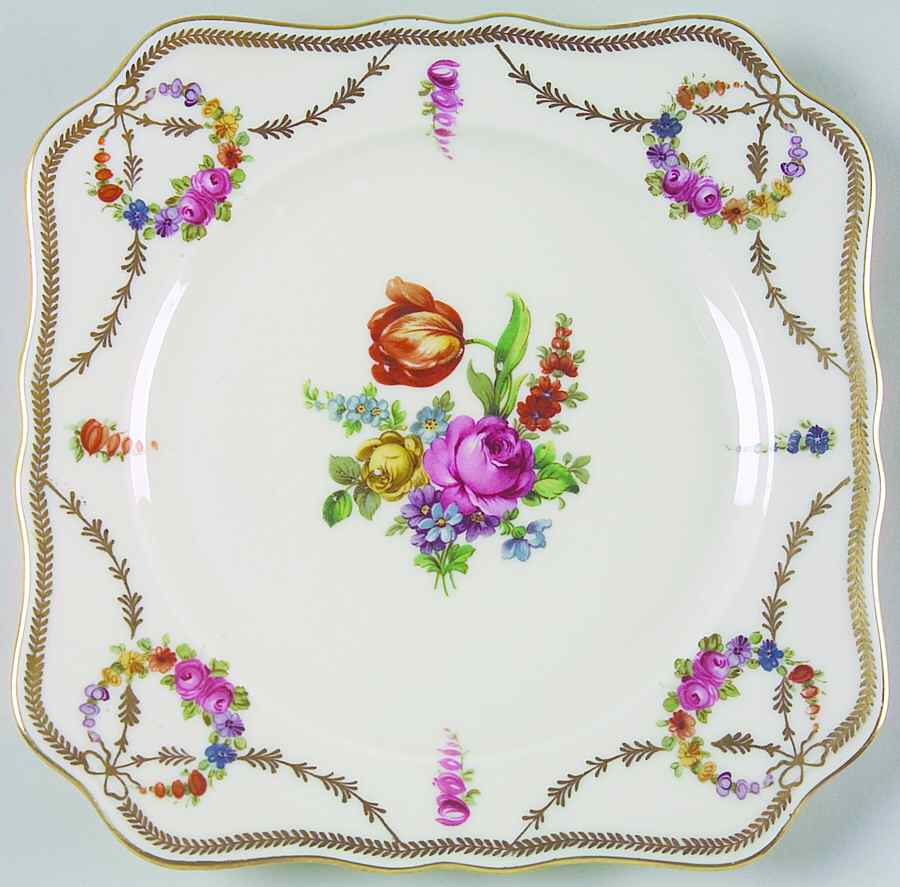 San Luis Rey (Ivory Background) Square Salad Plate by Schumann - Bavaria-1