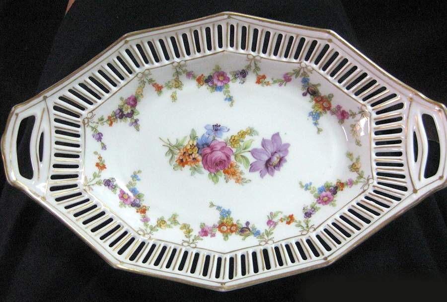 SCH13 11" Pierced Oval Bowl by Schumann - Bavaria-1