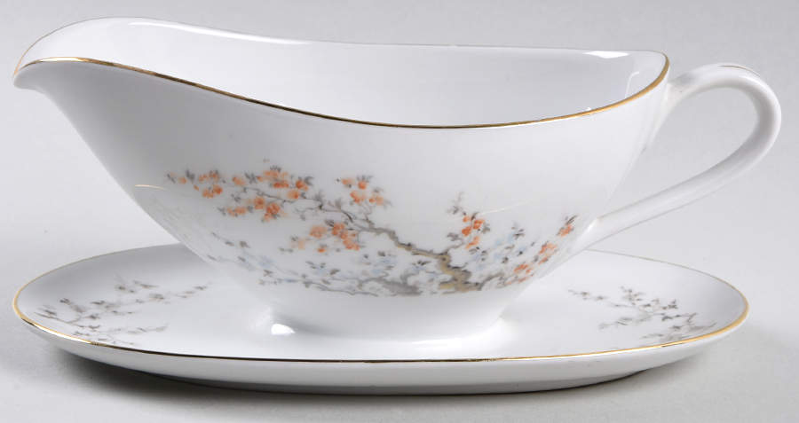 SCH22 Gravy Boat with Attached Underplate by Schumann - Bavaria-1