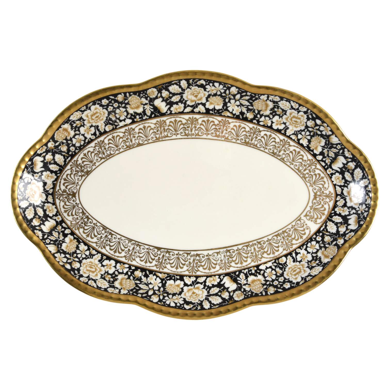 25076 Black 12" Oval Serving Platter by Schumann - Bavaria-1
