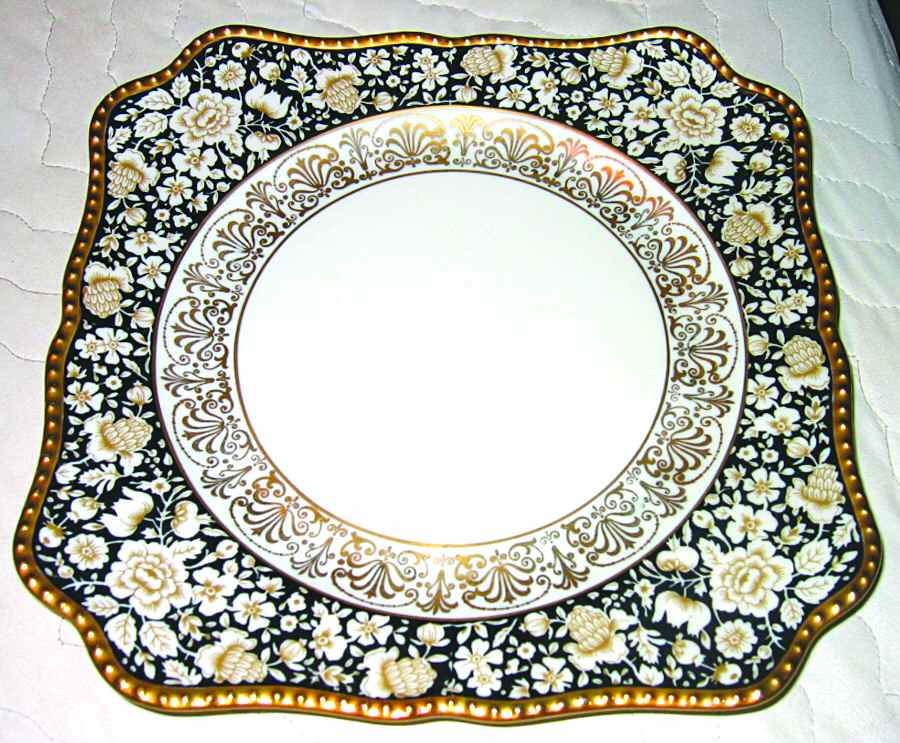 25076 Black Square Luncheon Plate by Schumann - Bavaria-1