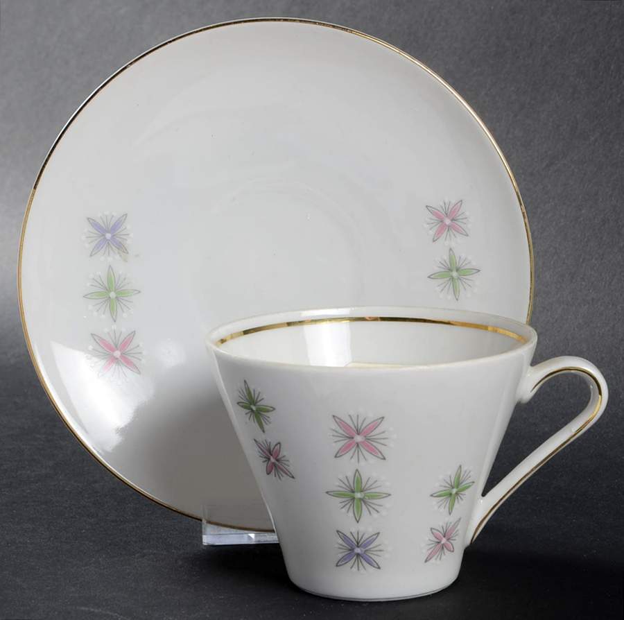 SCH40 Flat Cup & Saucer Set by Schumann - Bavaria-1