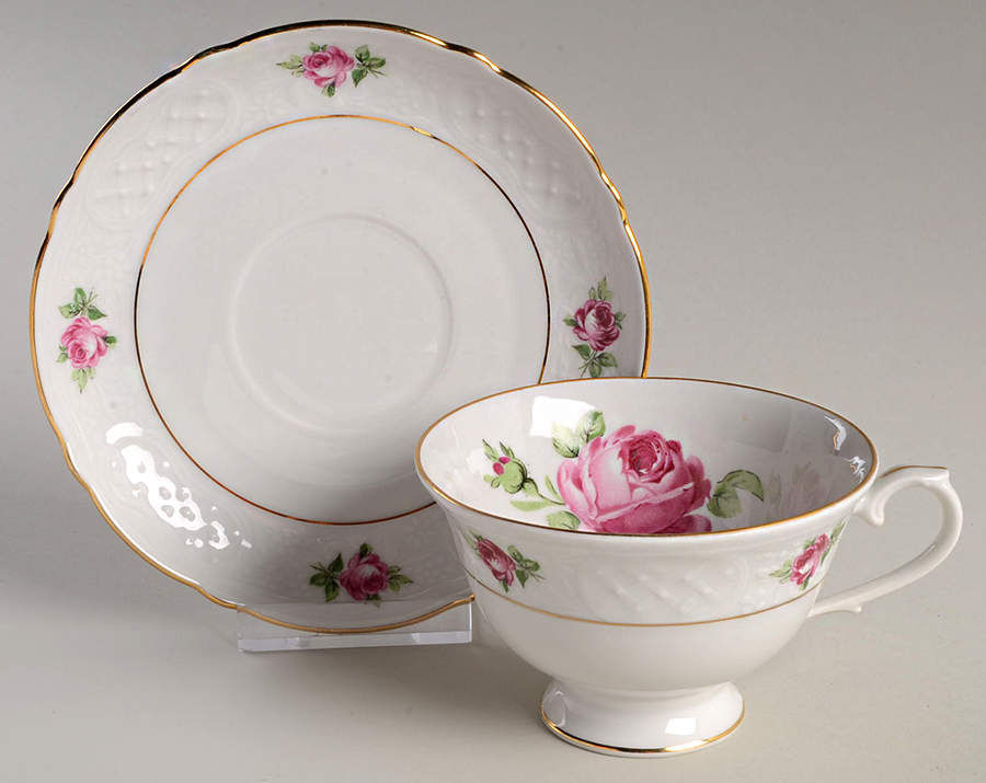 SCH45 Footed Cup & Saucer Set by Schumann - Bavaria-1