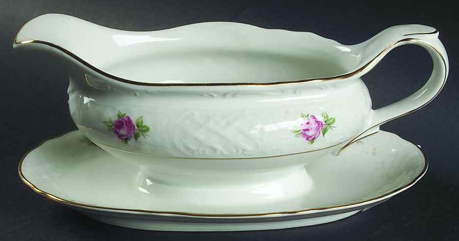SCH45 Gravy Boat with Attached Underplate by Schumann - Bavaria-1
