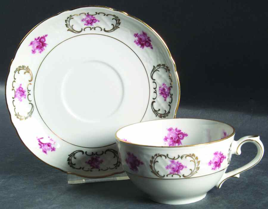 SCH65 Flat Cup & Saucer Set by Schumann - Bavaria-1