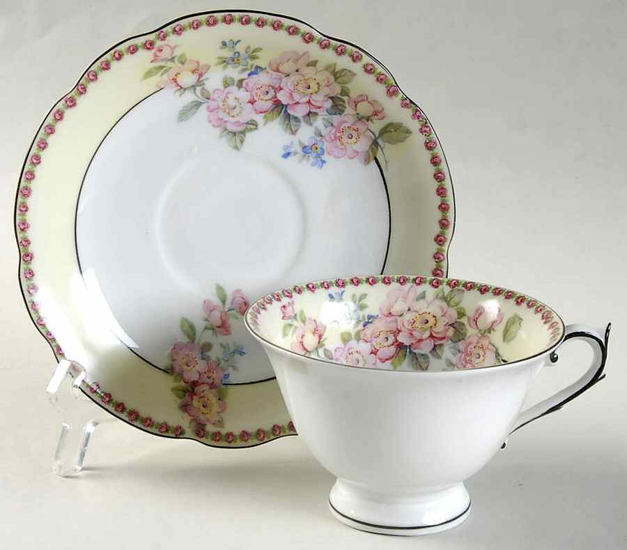SCH70 Footed Cup & Saucer Set by Schumann - Bavaria-1