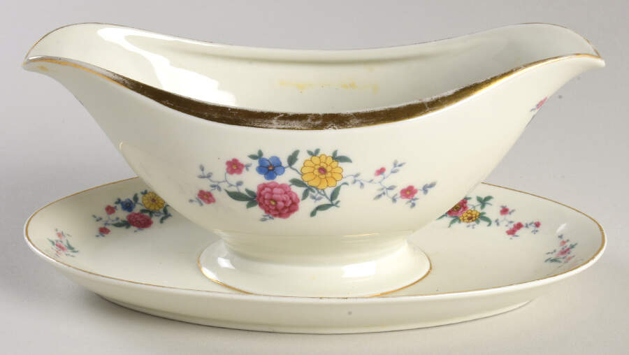 SCH87 Gravy Boat with Attached Underplate by Schumann - Bavaria-1