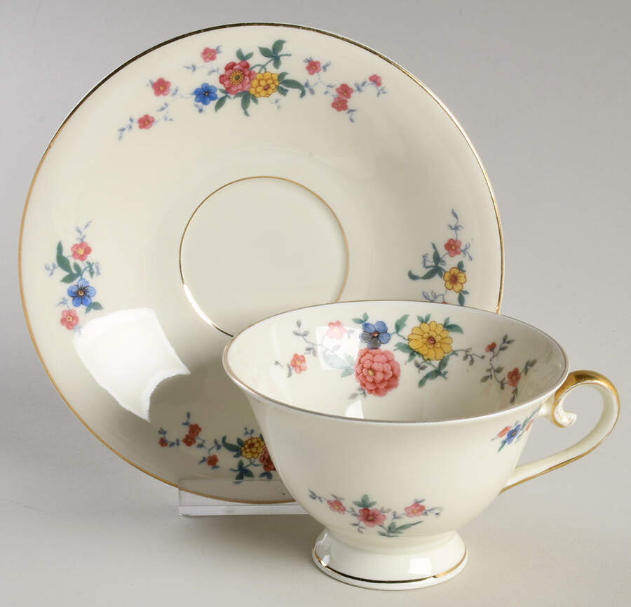 SCH87 Footed Cup & Saucer Set by Schumann - Bavaria-1