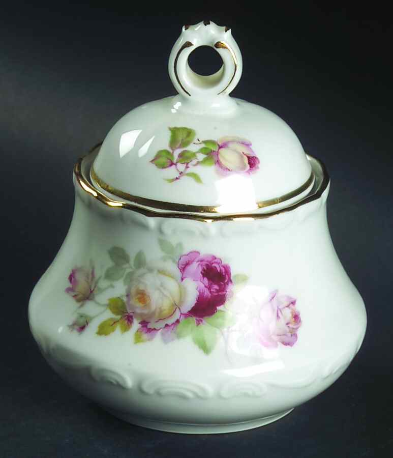 Schumann Rose Sugar Bowl & Lid by Schumann - Bavaria-1
