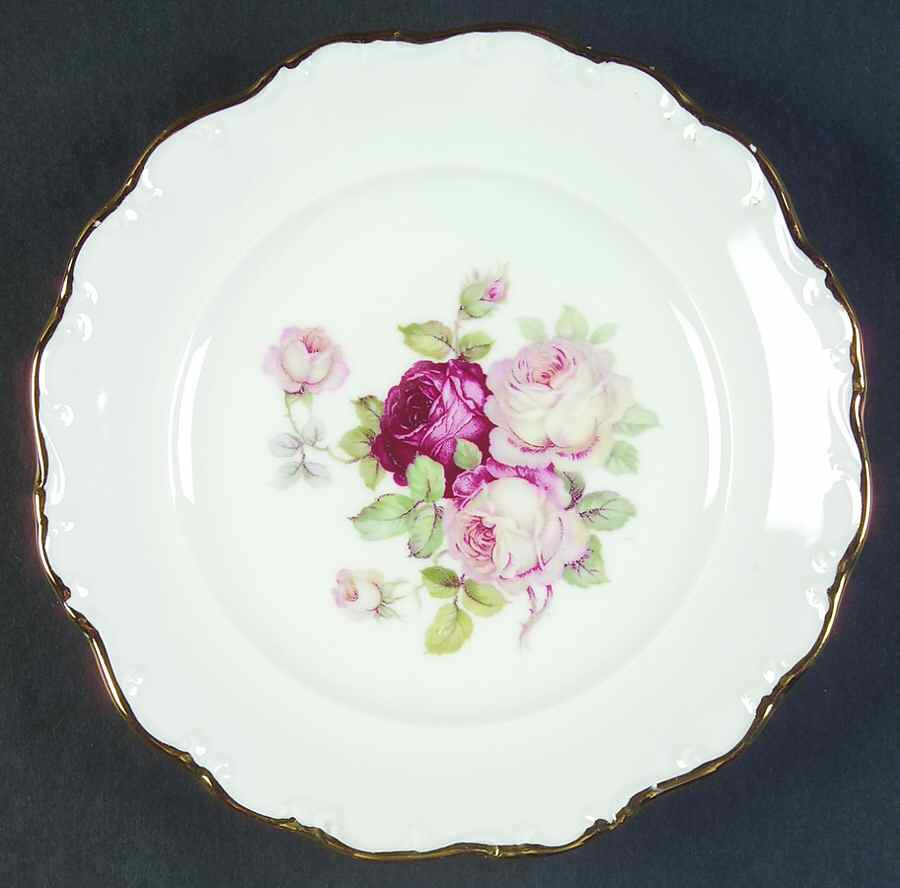 Schumann Rose Bread & Butter Plate by Schumann - Bavaria-1