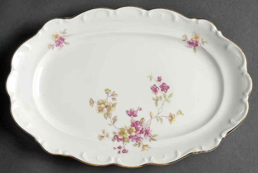 Springtime Pink 12" Oval Serving Platter by Schumann - Bavaria-1