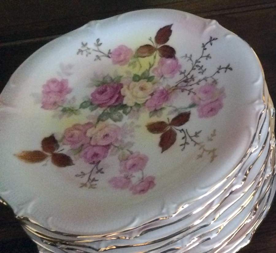 Sunset Rose Salad Plate by Schumann - Bavaria-1