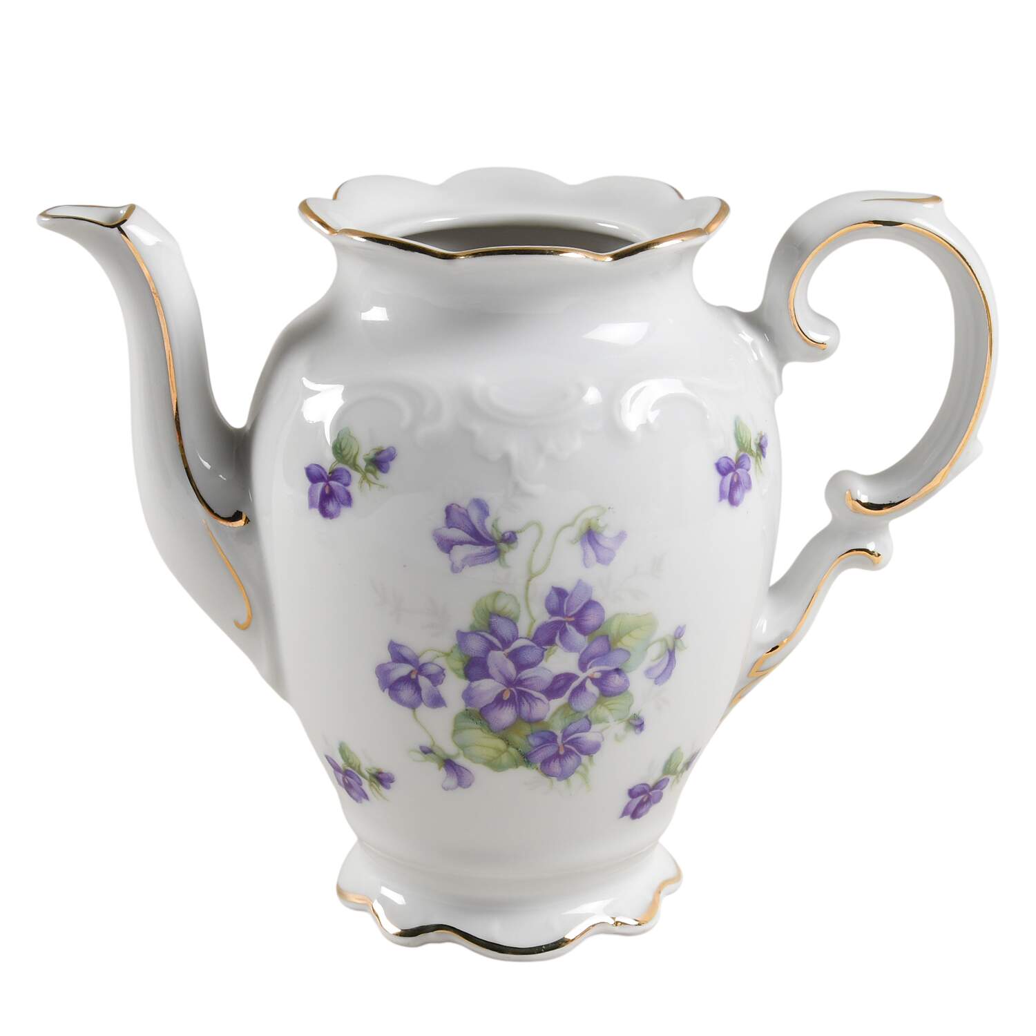 Violette (Gold Trim) Small Coffee Pot No Lid by Schumann - Bavaria-1