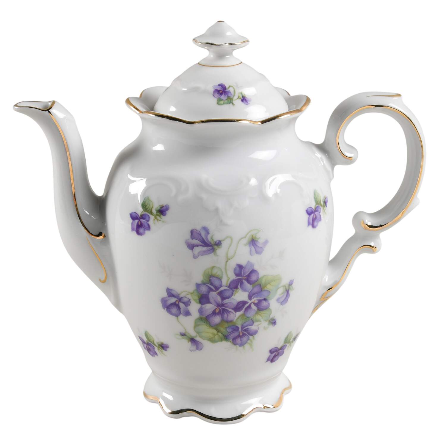 Violette (Gold Trim) Small Coffee Pot & Lid by Schumann - Bavaria-1