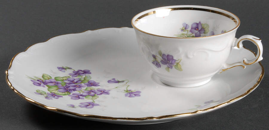Violette (Gold Trim) Snack Plate & Cup Set by Schumann - Bavaria-1