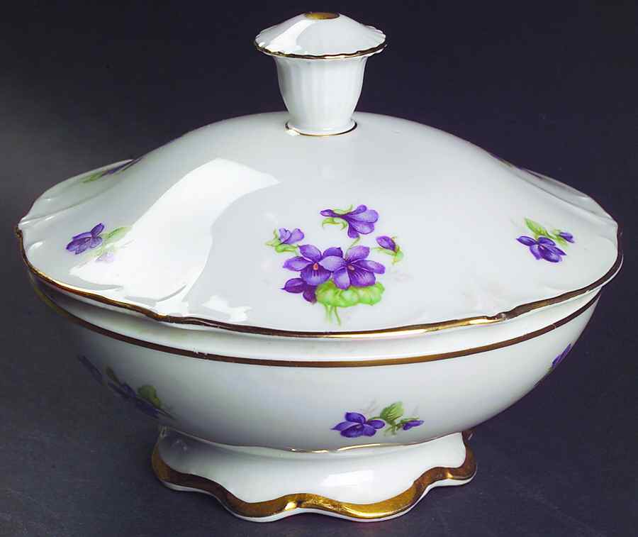 Violette (Gold Trim) Candy Box & Lid by Schumann - Bavaria-1