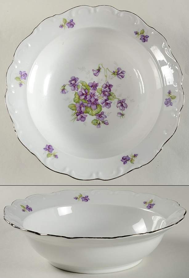 Violette (Gold Trim) 9" Round Vegetable Bowl by Schumann - Bavaria-1