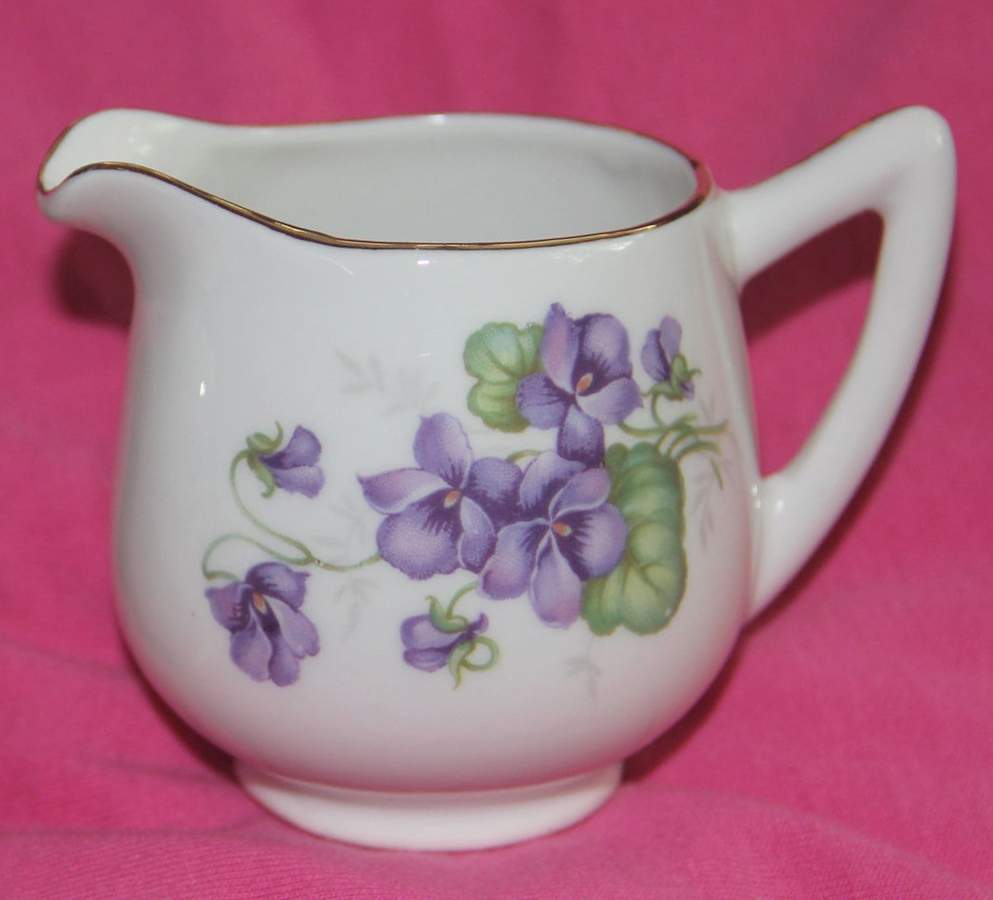 Violette (Gold Trim) Mini Creamer by Schumann - Bavaria-1