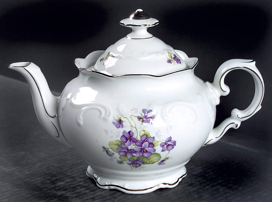 Violette (Platinum Trim) Teapot & Lid by Schumann - Bavaria-1