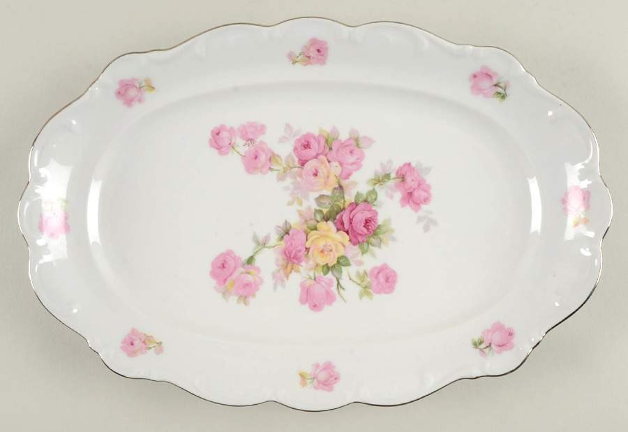 Victorian Rose 12" Oval Serving Platter by Schumann - Bavaria-1