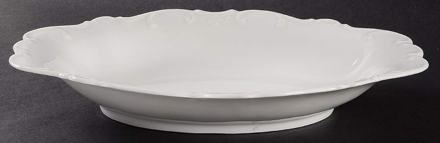 White Elegance 12" Oval Vegetable Bowl by Schumann - Bavaria-1