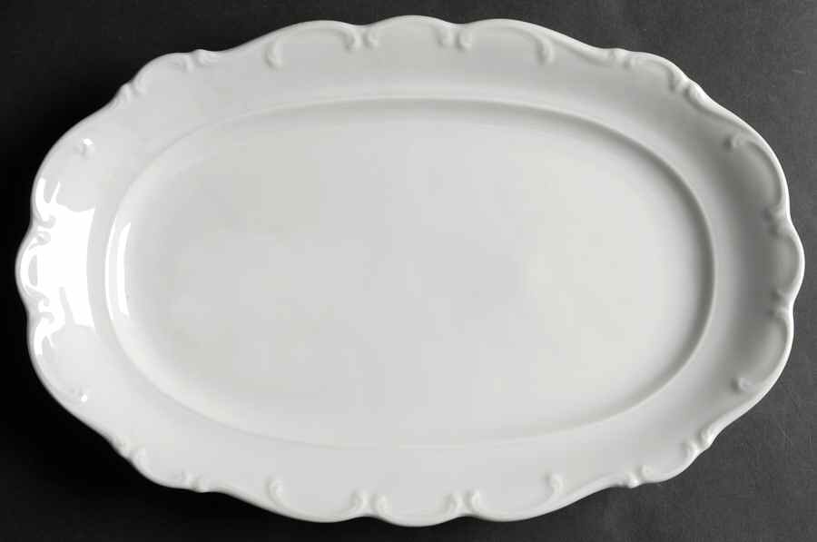 White Elegance 14" Oval Serving Platter by Schumann - Bavaria-1