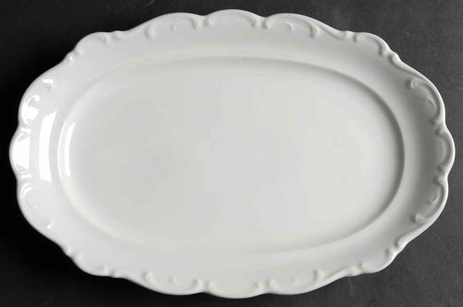 White Elegance 12" Oval Serving Platter by Schumann - Bavaria-1