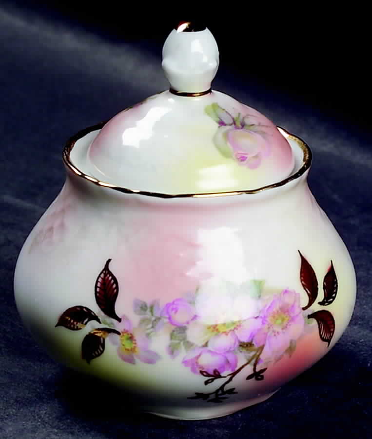 Wild Rose Blush Mini Sugar Bowl & Lid by Schumann - Bavaria-1