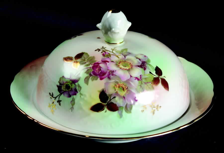 Wild Rose Blush Round Covered Butter by Schumann - Bavaria-1