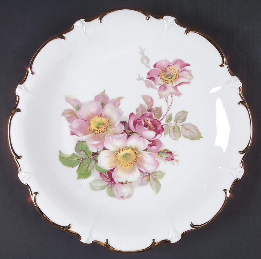 Wild Rose Scalloped (Coupe) 11" Chop Plate (Round Platter) by Schumann - Bavaria-1