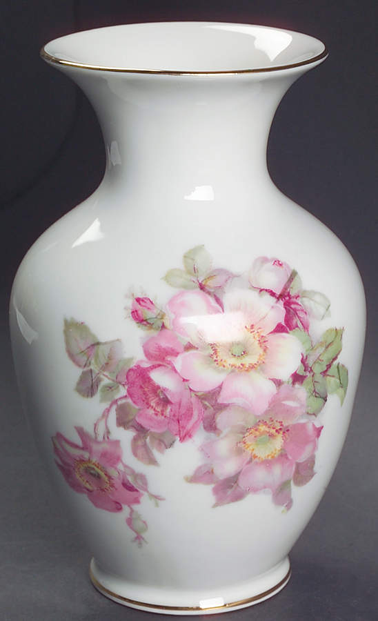 Wild Rose Scalloped (Coupe) 6" Vase by Schumann - Bavaria-1