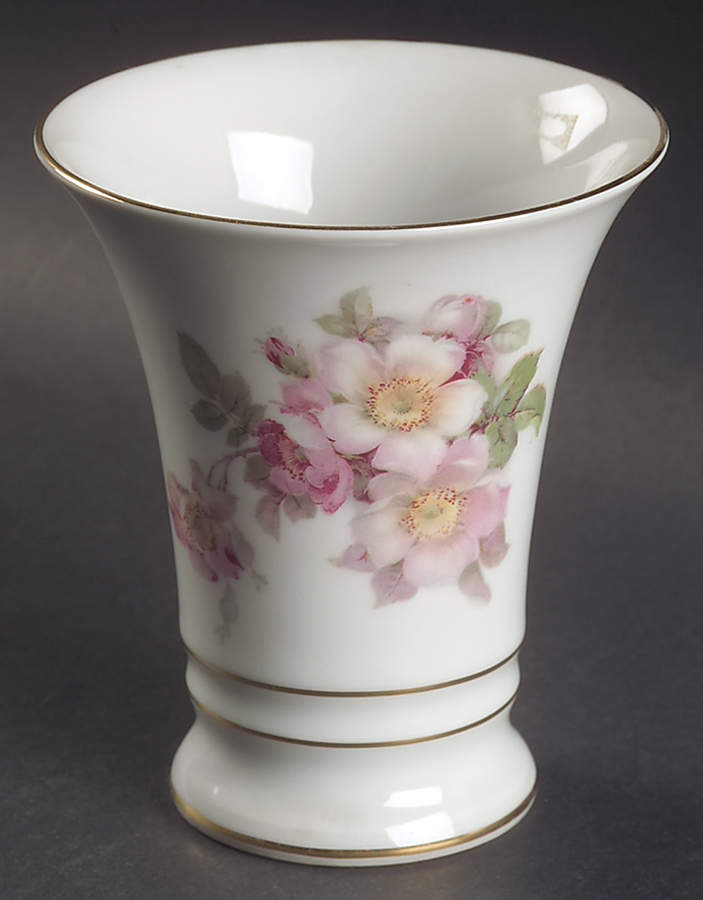 Wild Rose Scalloped (Coupe) 5" Vase by Schumann - Bavaria-1