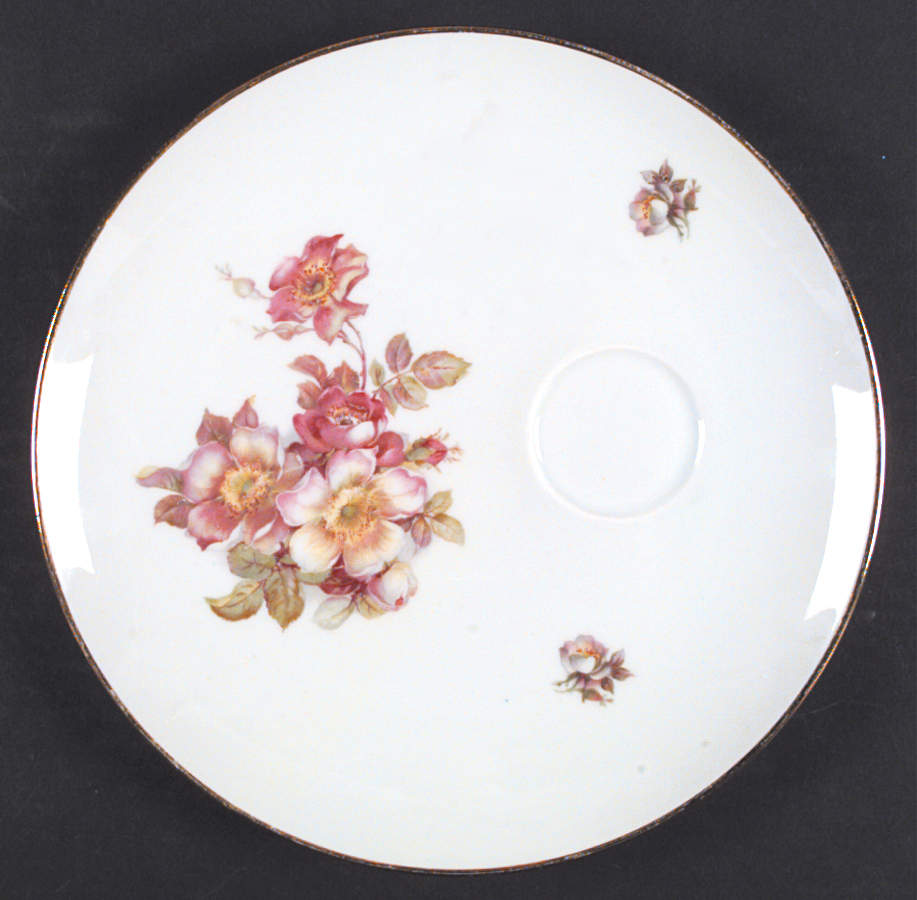Wild Rose Scalloped (Coupe) Snack Plate by Schumann - Bavaria-1