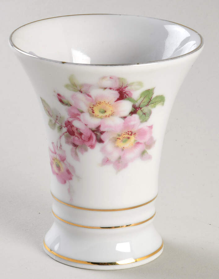 Wild Rose Scalloped (Coupe) 3" Vase by Schumann - Bavaria-1