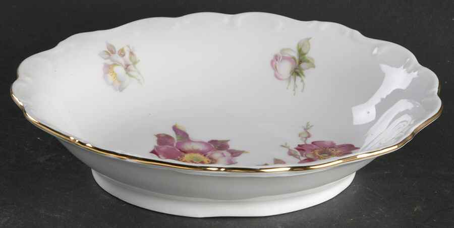 Wild Rose Scalloped (Coupe) 9" Oval Vegetable Bowl by Schumann - Bavaria-1