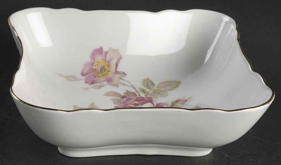Wild Rose Scalloped (Coupe) 8" Square Vegetable Bowl by Schumann - Bavaria-1