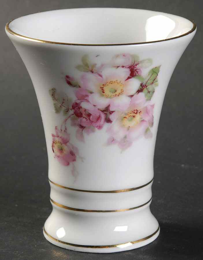 Wild Rose Scalloped (Coupe) 4" Vase by Schumann - Bavaria-1